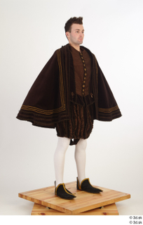  Photos Man in Historical Dress 23 16th century Historical clothing a poses brown suit cloak whole body 0008.jpg